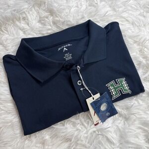 New University Of Hawaii Men's 3XLT Big Tall Polo Shirt Antigua Blue Embroidered